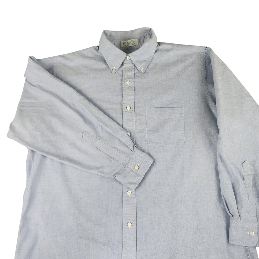 Vintage L.L. Bean Shirt Mens XL Blue Cotton Chambray Long Sleeve Button Down 90s